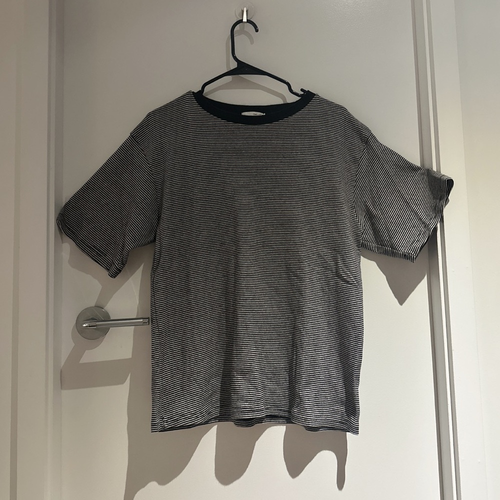 OAK + FORT Black and White Short Sleeve Tee